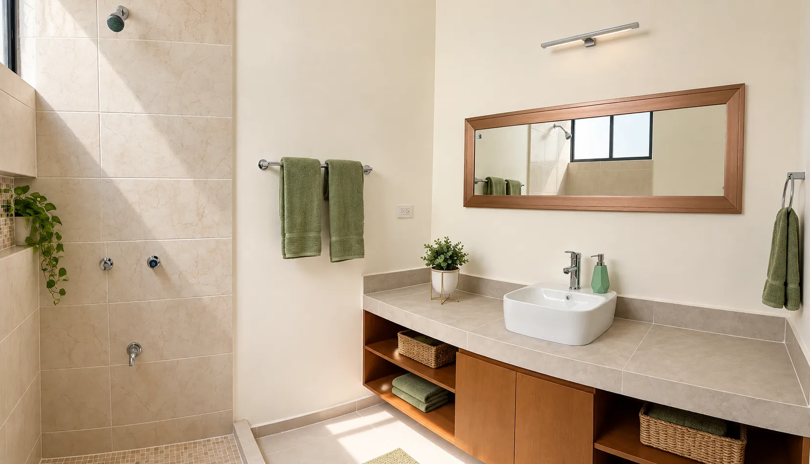 Baño entregado en Paraíso Caucel, modelo Aqua Plus